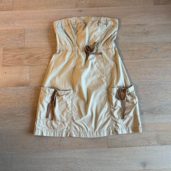 Utility cargo mini strapless dress US size 10 - Picture 1 of 3